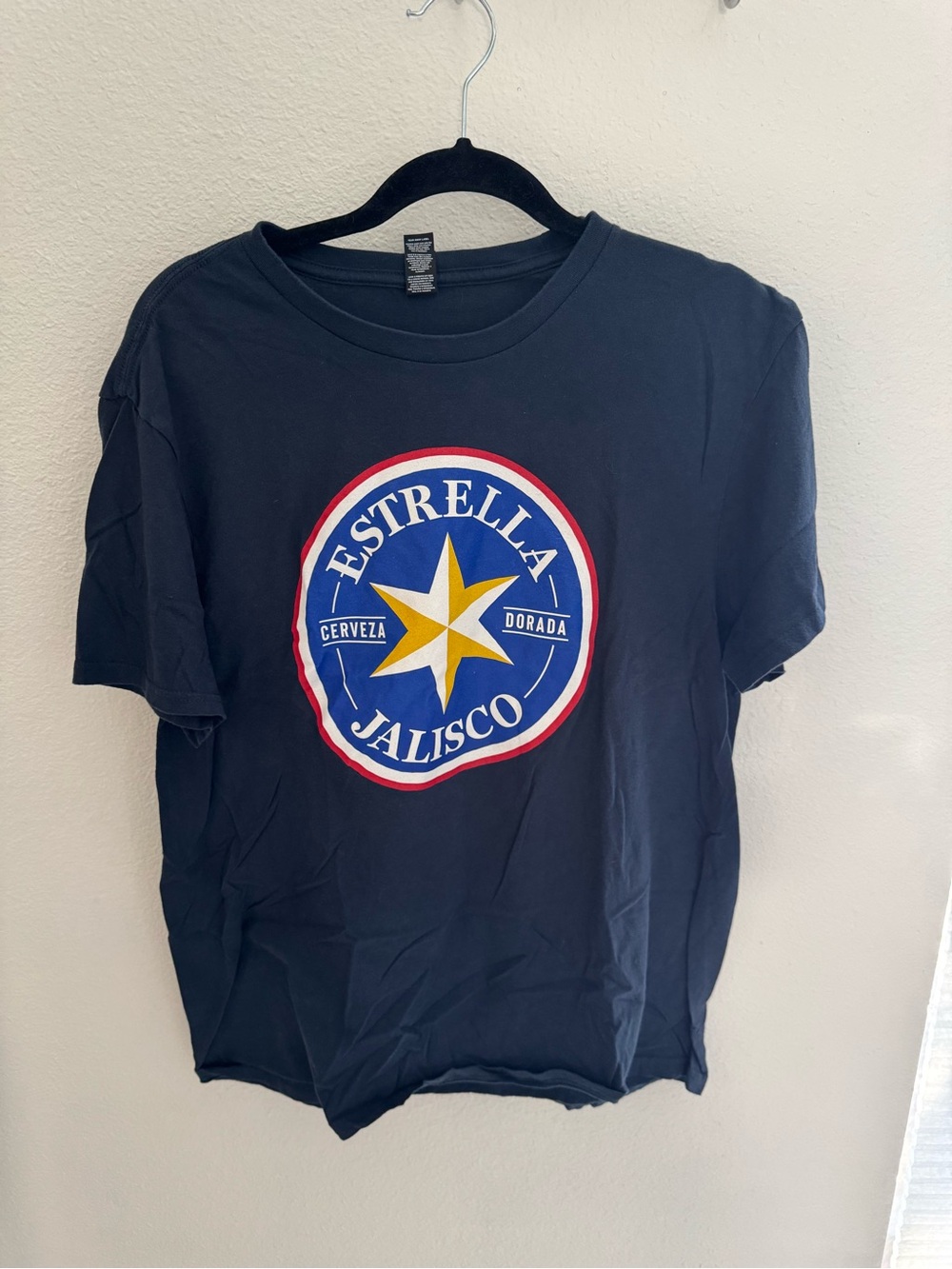 Impo Navy Short Sleeve Tee with Estrella Jalisco Badge